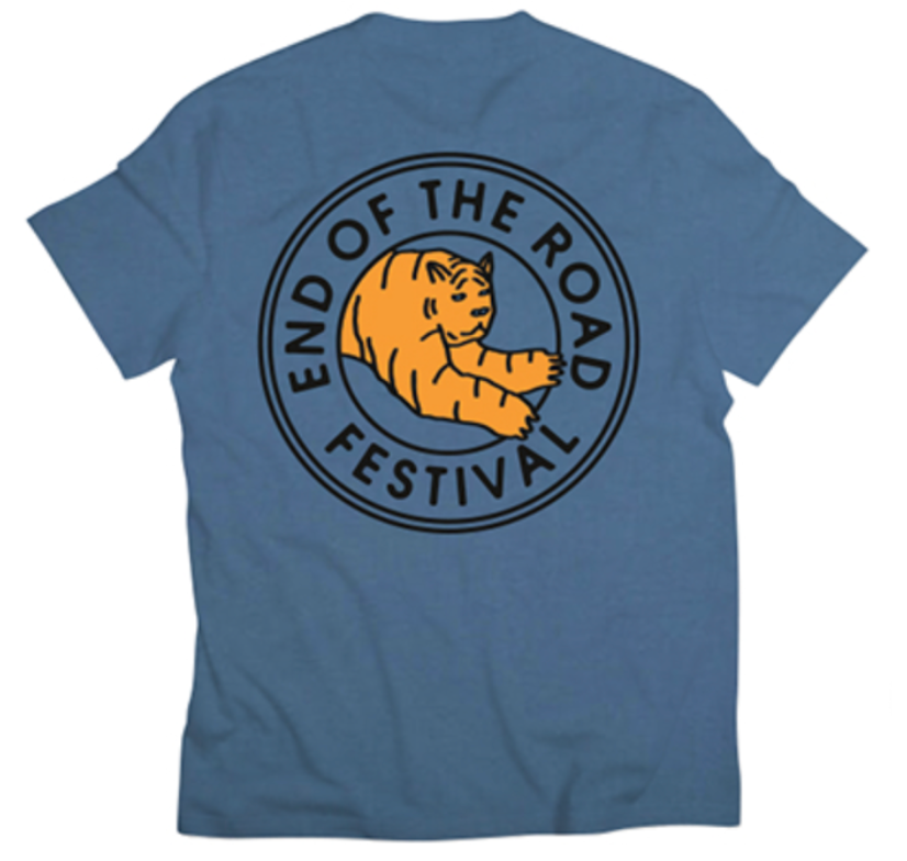 2025 Blue with Orange Tiger Back Logo T-Shirt