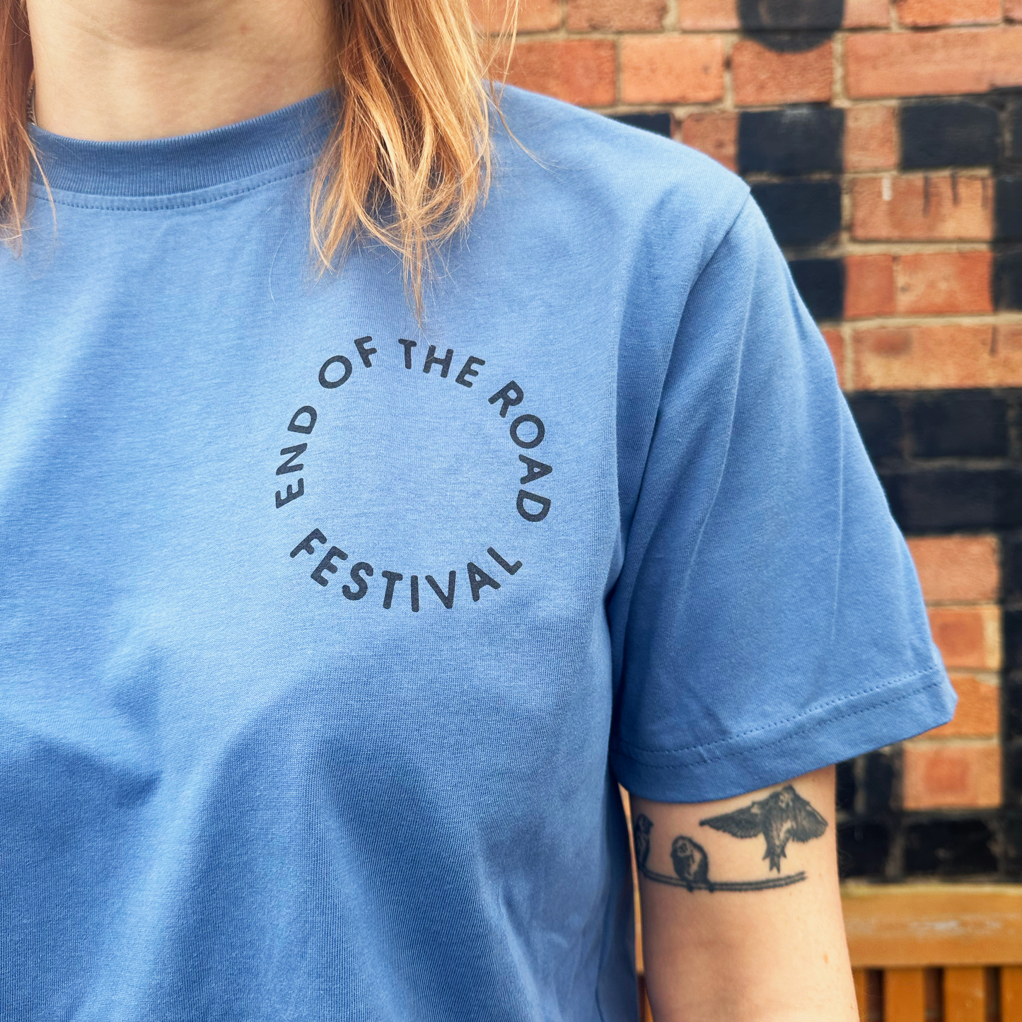 2025 Blue with Orange Tiger Back Logo T-Shirt